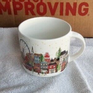 NWOT Pottery Barn Christmas Coffee Cocoa Mug with Starry Night Inside Scene Cup